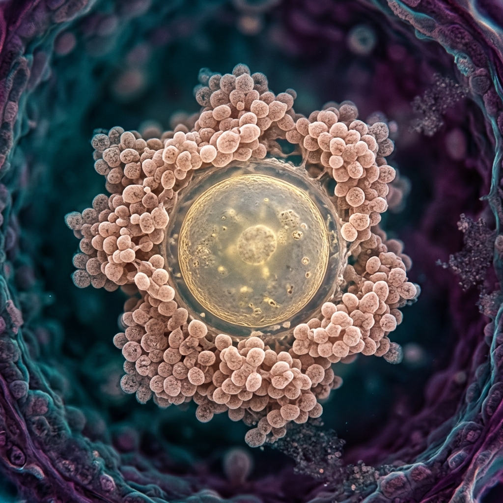 Human egg cell (oocyte) under microscopy — ovarian reserve and egg biology in an IVF lab